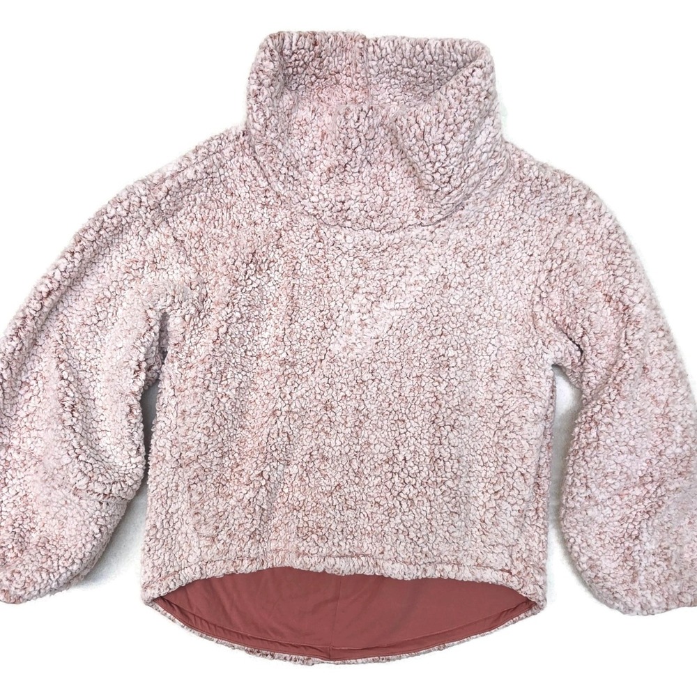 Lululemon Warmth Restore Sherpa Pullover Sweater Medium Heathered Copper Clay
